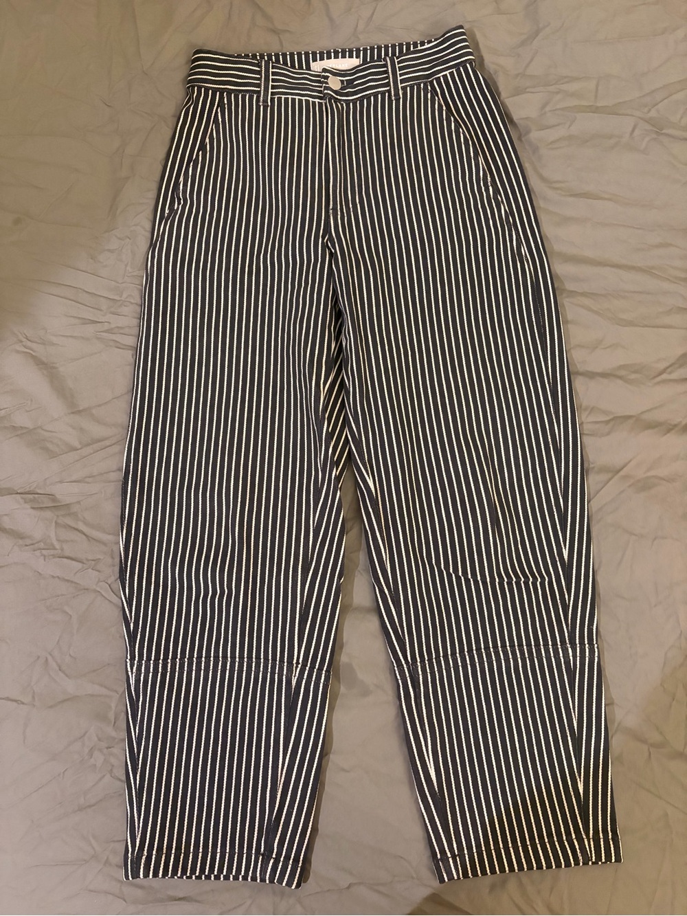 Everlane Black & White Vertical Stripe Chinos